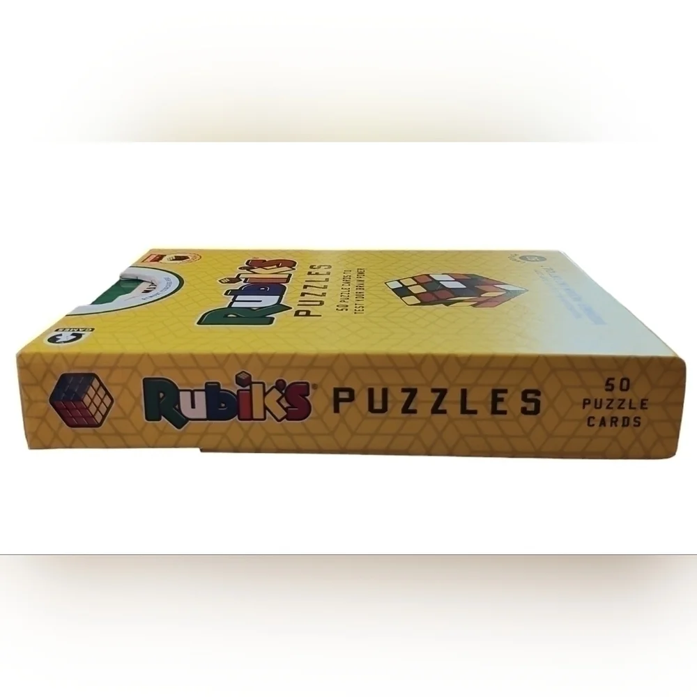 Ginger Fox Rubik's Cube 50 Puzzle Cards to Test Your Brain Power - Suitable for